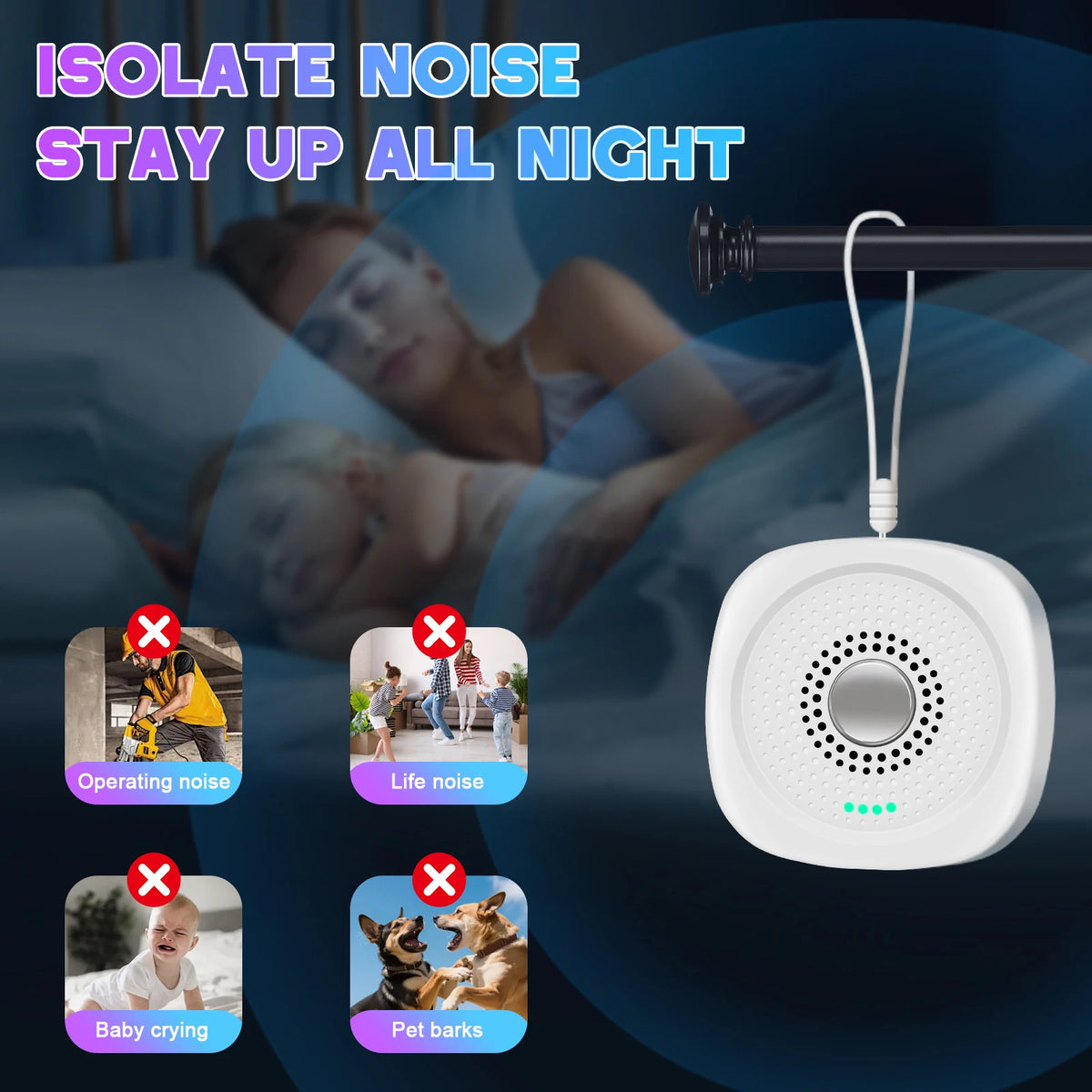 Portable White Noise Sound Machine for Better Sleep