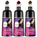 400ml 3 in 1 Hair Color Dye Shampoo for Gray Coverage