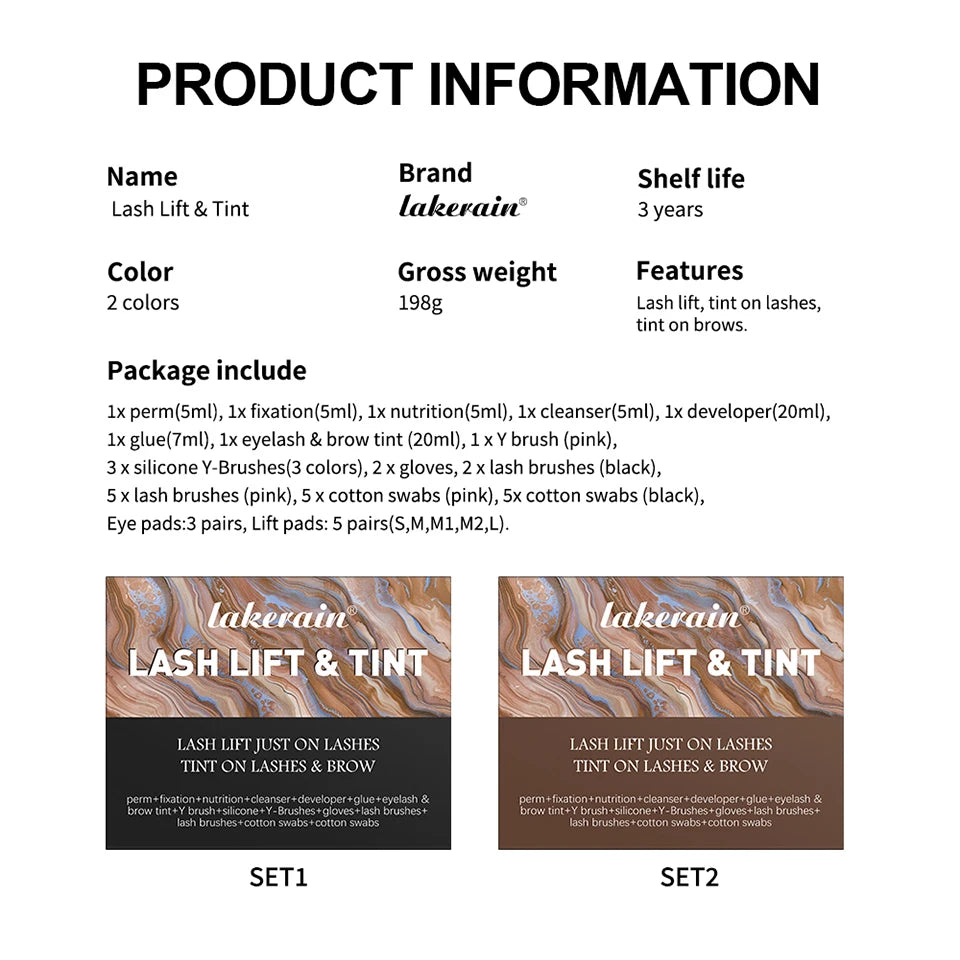 Professional Lash Lift and Eyebrow Tinting Kit