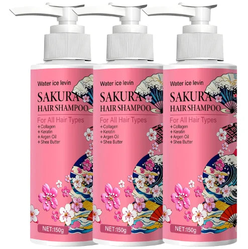 Sakura Hair Shampoo with Collagen Keratin Argan Oil and Shea Butter 150g