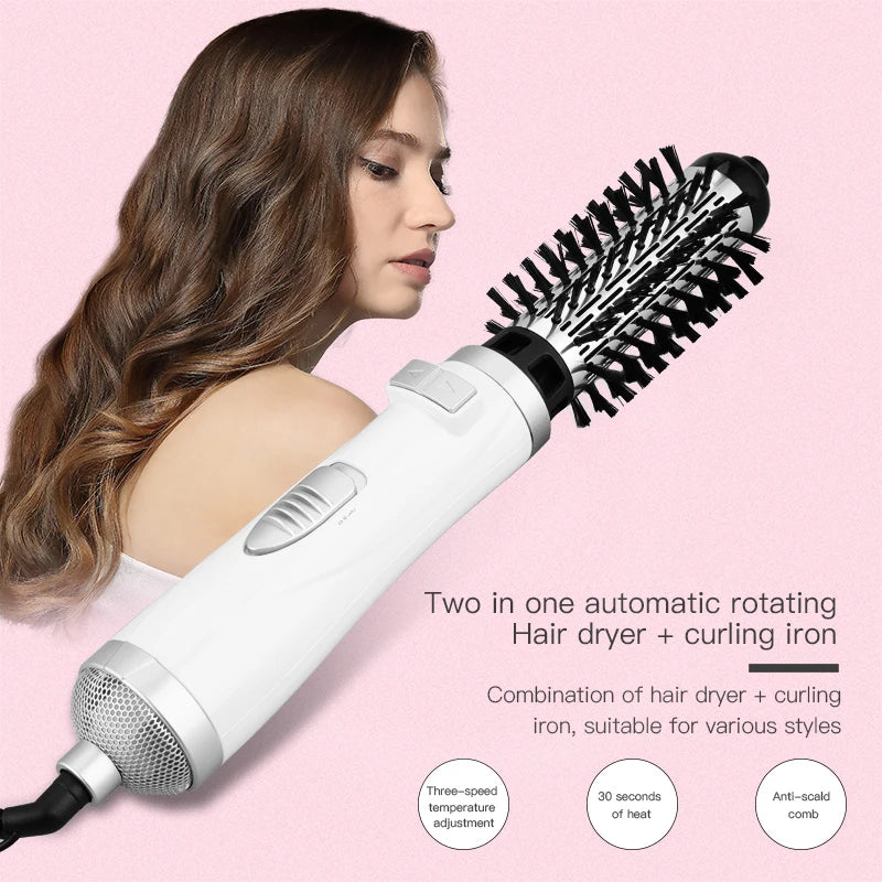3-in-1 Rotating Hair Dryer Brush Volumizer and Hot Air Styler - 7