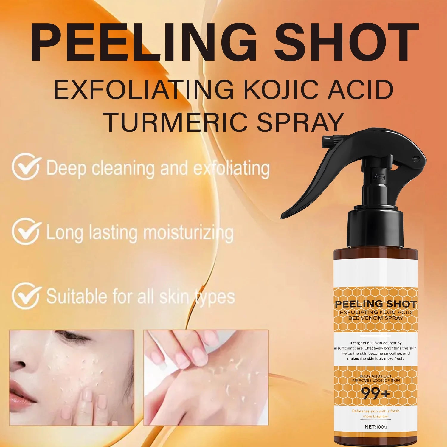 Retinol Bee Venom Peeling Spray Exfoliating Face and Body Treatment - 2