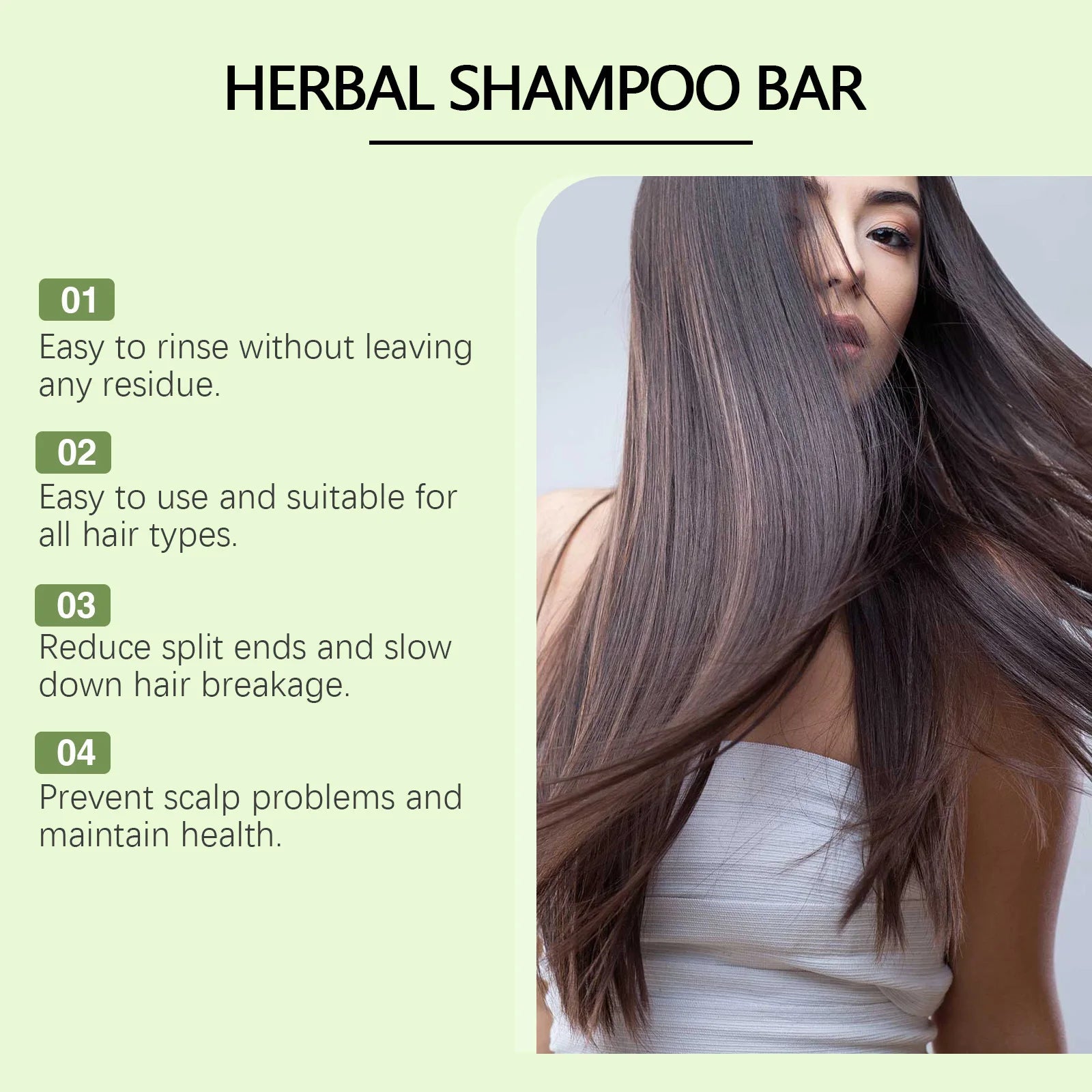 Rosemary Shampoo Bar for Hair Growth and Scalp Oil Control 60g
