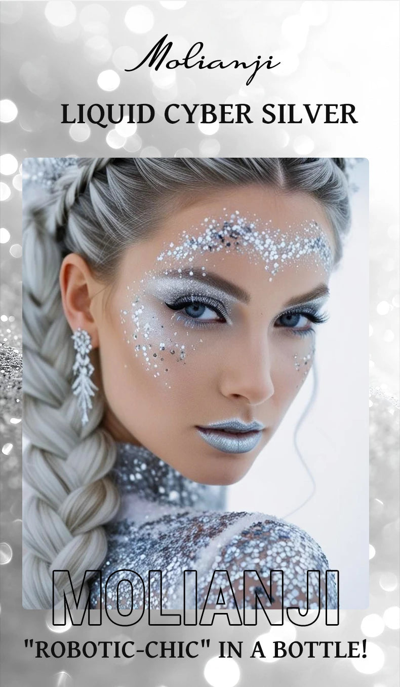 Molianji Glitter Gel Face and Body Shimmer Makeup for Parties - 10