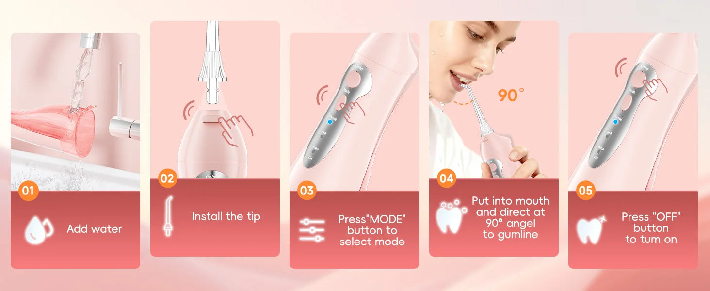 Portable Rechargeable Oral Irrigator Water Flosser for Teeth - 13
