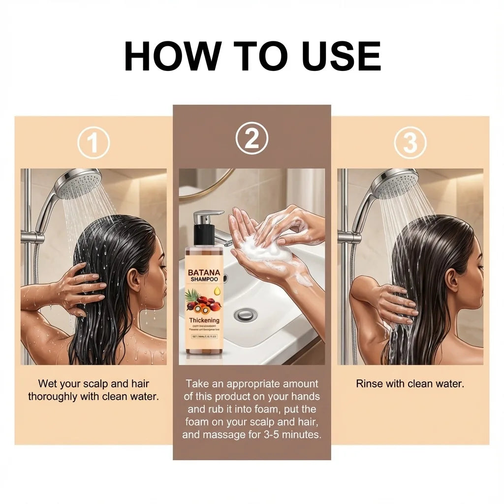 Batana Oil Hair Shampoo 100ml for Thickening and Strengthening Hair