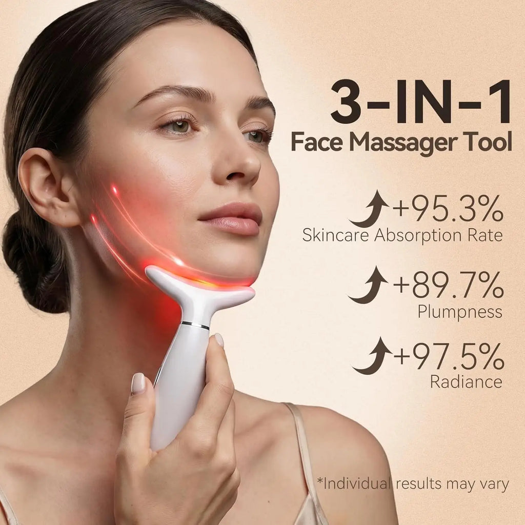 3-in-1 LED Facial Massager for Skin Tightening and Lifting