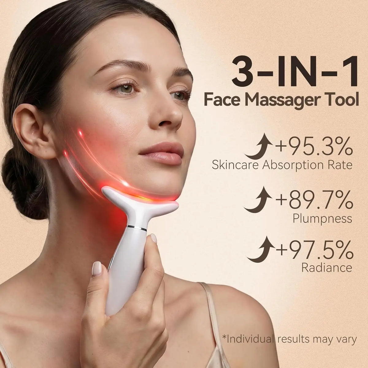 3-in-1 LED Facial Massager for Skin Tightening and Lifting