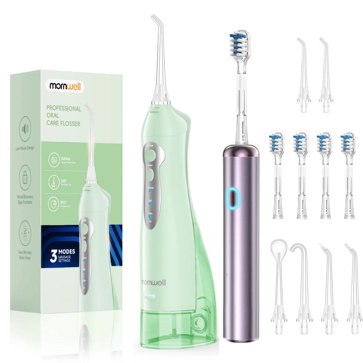 Portable Electric Water Flosser and Sonic Toothbrush Oral Care Kit