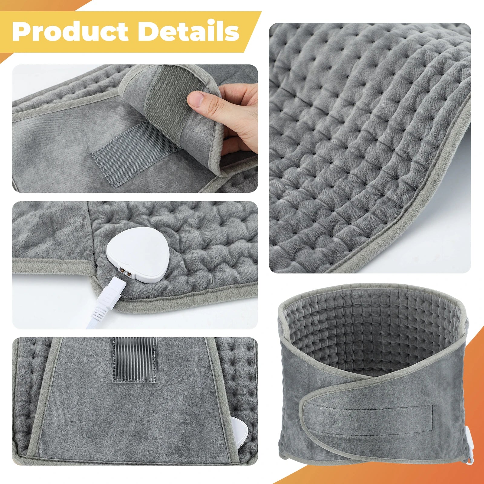Electric Heating Waist Belt with Adjustable Temperature and Timer - 6