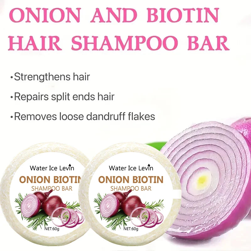 Onion and Biotin Shampoo Bar 60g for All Hair Types