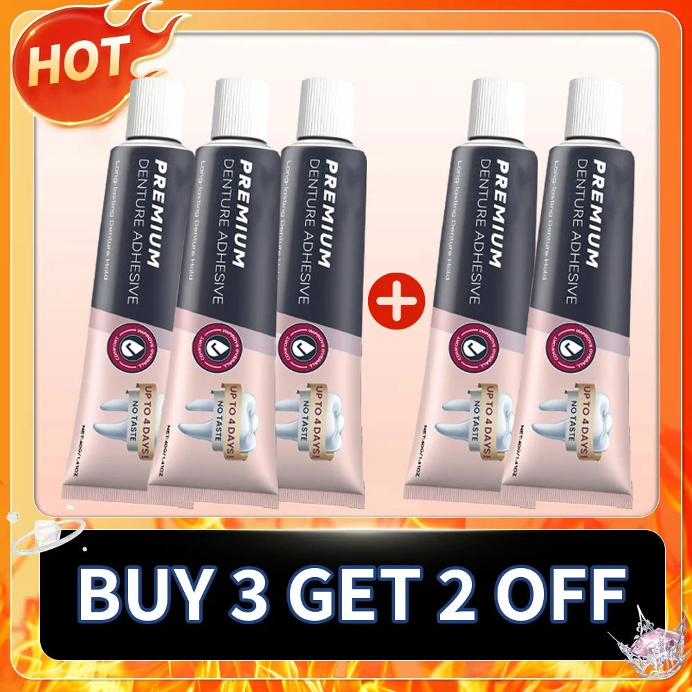 Waterproof Zinc-Free Denture Adhesive Cream for All-Day Hold