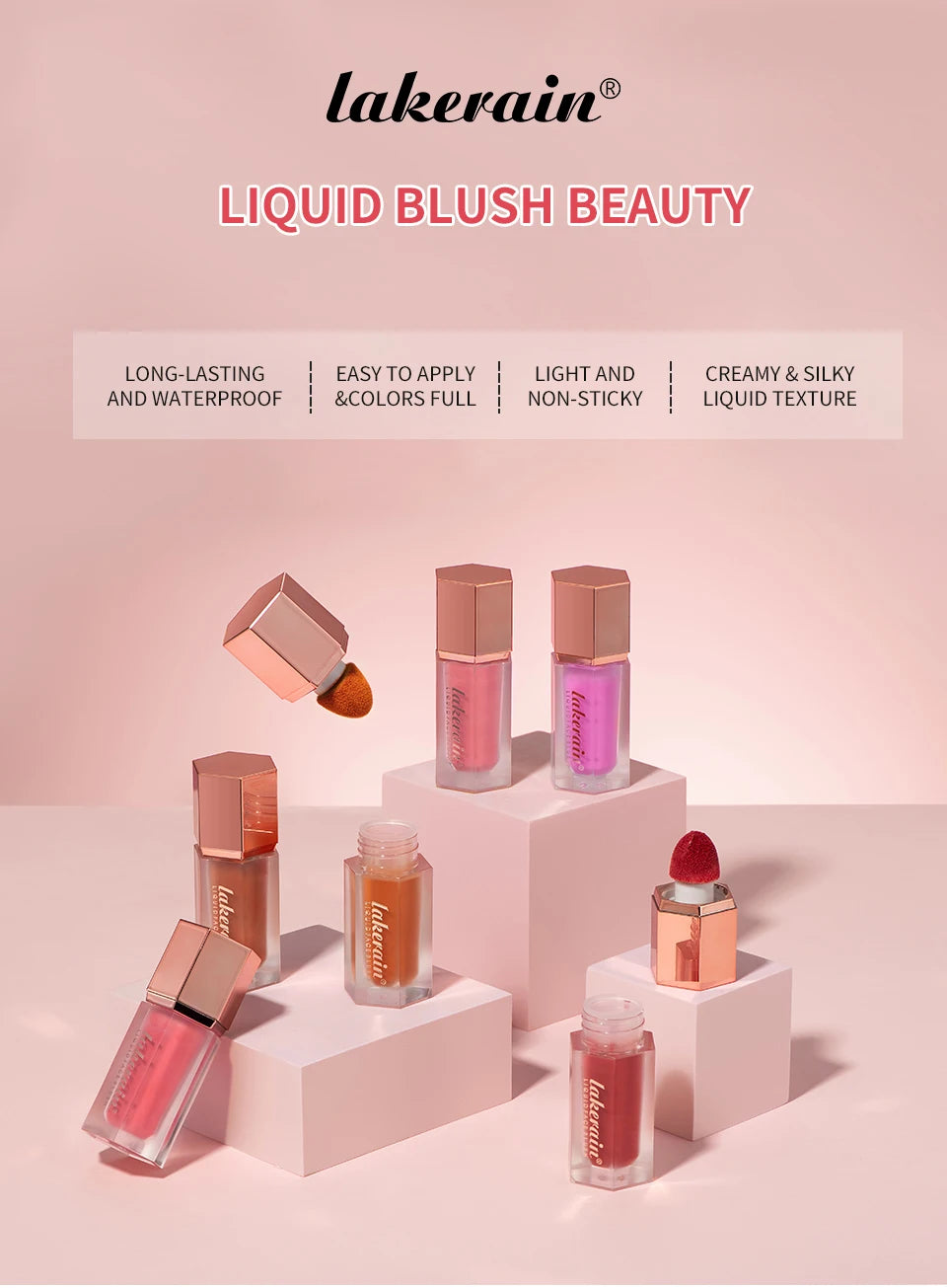 Waterproof Matte Liquid Blush with Built-in Applicator - 7