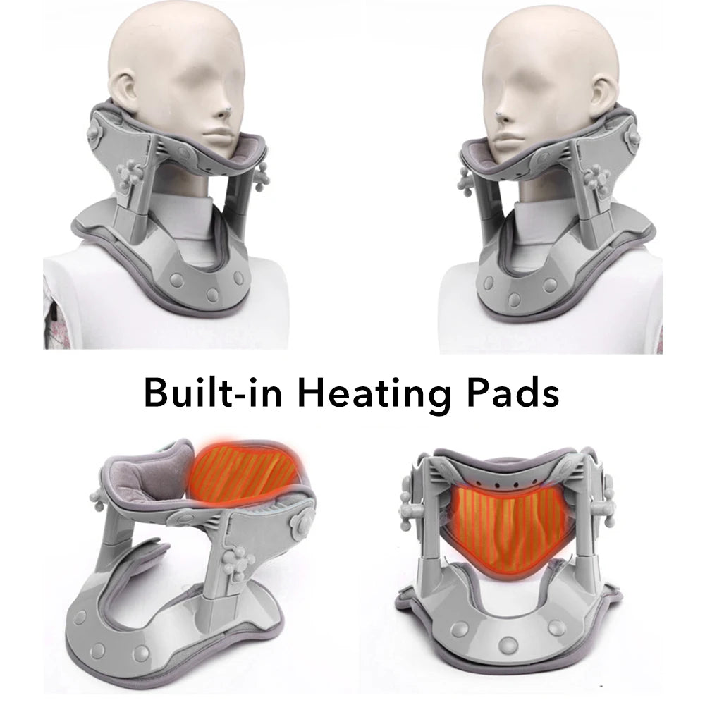 Heated Adjustable Cervical Neck Traction Stretcher and Support - 5