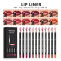 Professional 12-Piece Waterproof Lip Liner Pencil Set