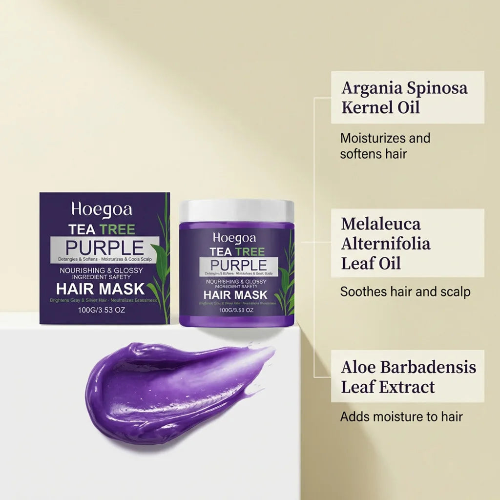 Hoegoa Purple Tea Tree Hair Mask Moisturizing Treatment 100g - 5