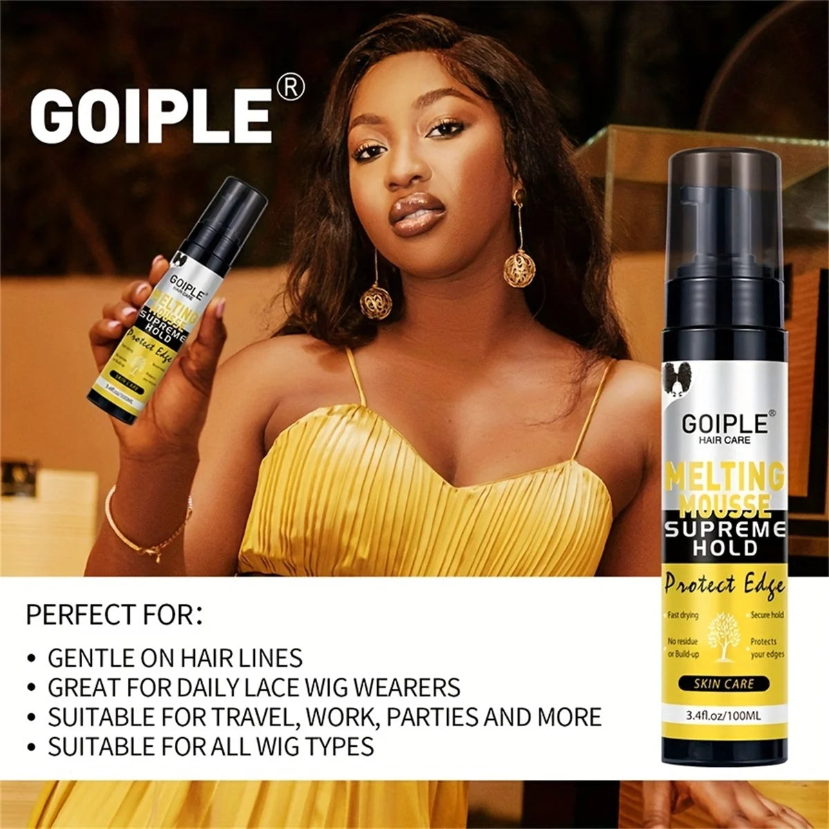 Wig Lace Melting Mousse Invisible Hold and Edge Protector Spray