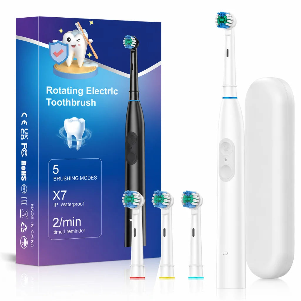 Rechargeable Electric Toothbrush with 5 Modes and 4 Brush Heads - 18