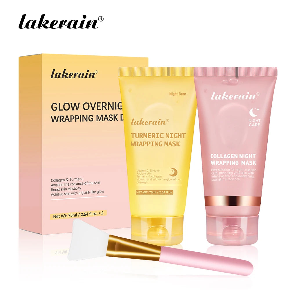 Collagen and Turmeric Overnight Wrapping Peel Off Face Mask Duo