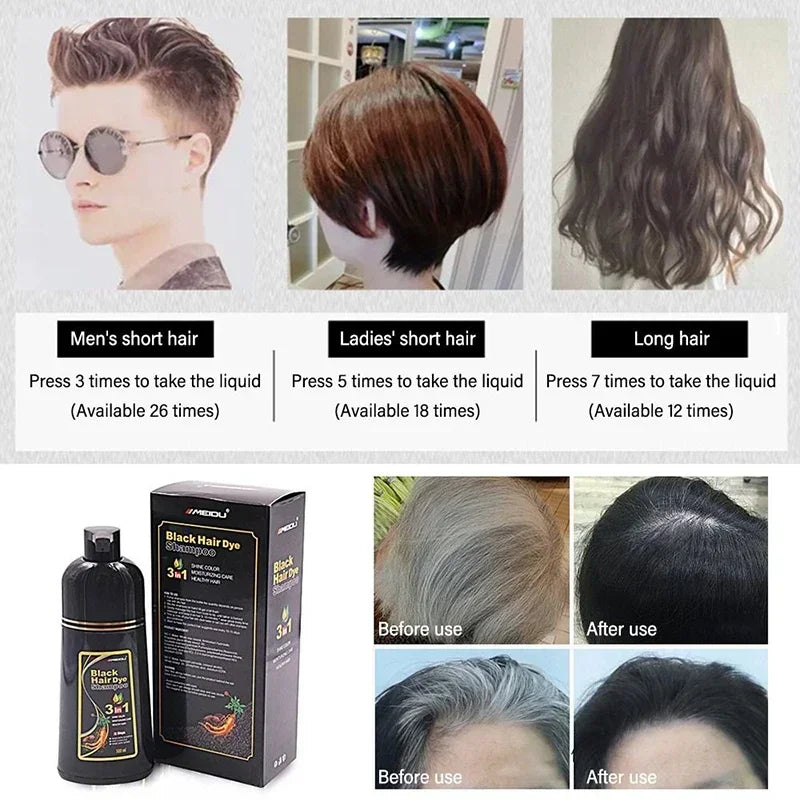 3 In 1 Herbal Hair Dye Shampoo 500ml