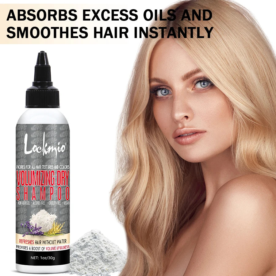 Lockmio Volumizing Dry Shampoo Powder for Oily Hair Refreshing Treatment