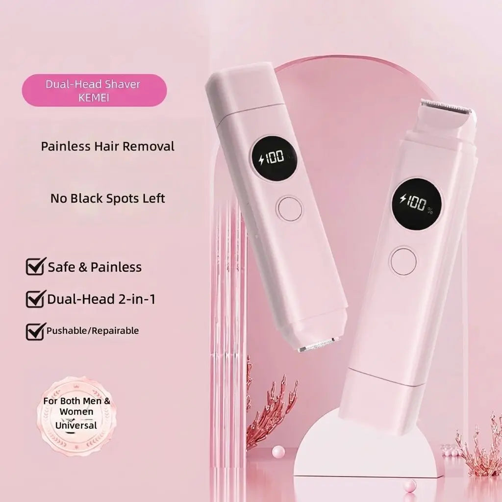 2-in-1 Painless Electric Hair Trimmer for Face and Body - 3