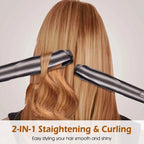 2-in-1 Twisted Hair Straightener and Curling Iron Ceramic Styler