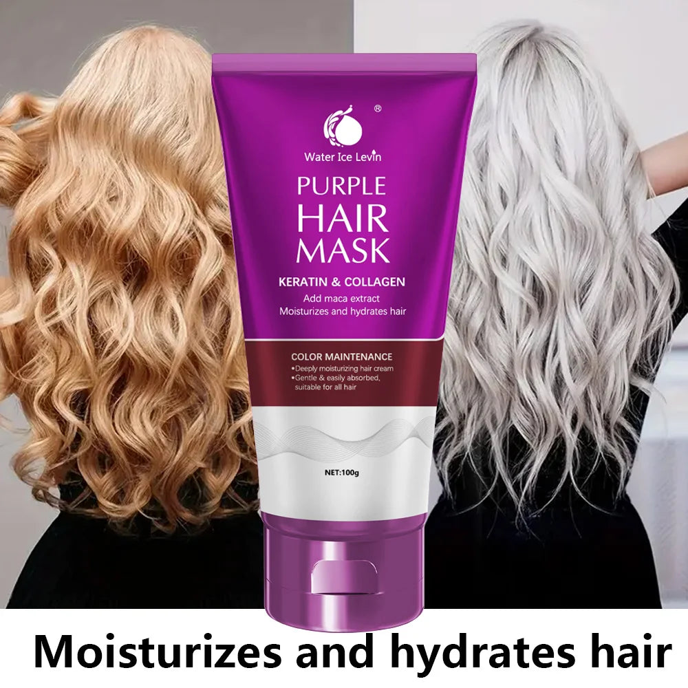 Water Ice Levin Purple Keratin Hair Mask Deep Conditioning Treatment
