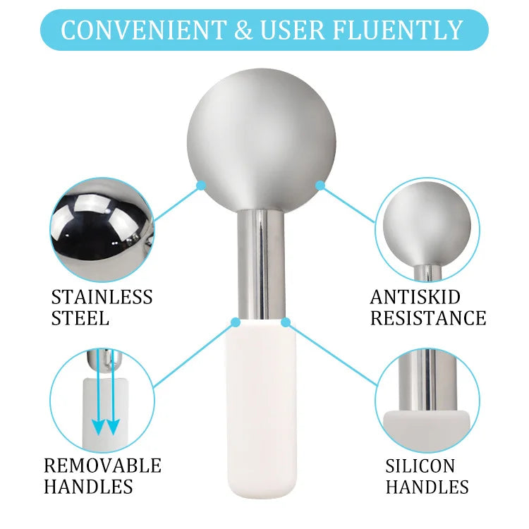Stainless Steel Cooling Ice Globes for Facial Massage - 10