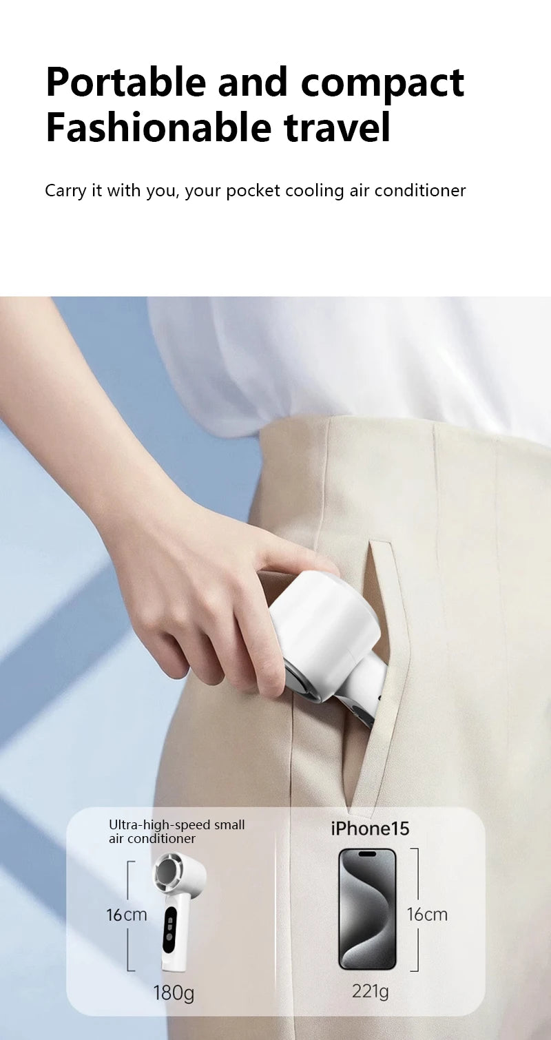 Rechargeable Ice Cooling Handheld Fan for Travel - 16