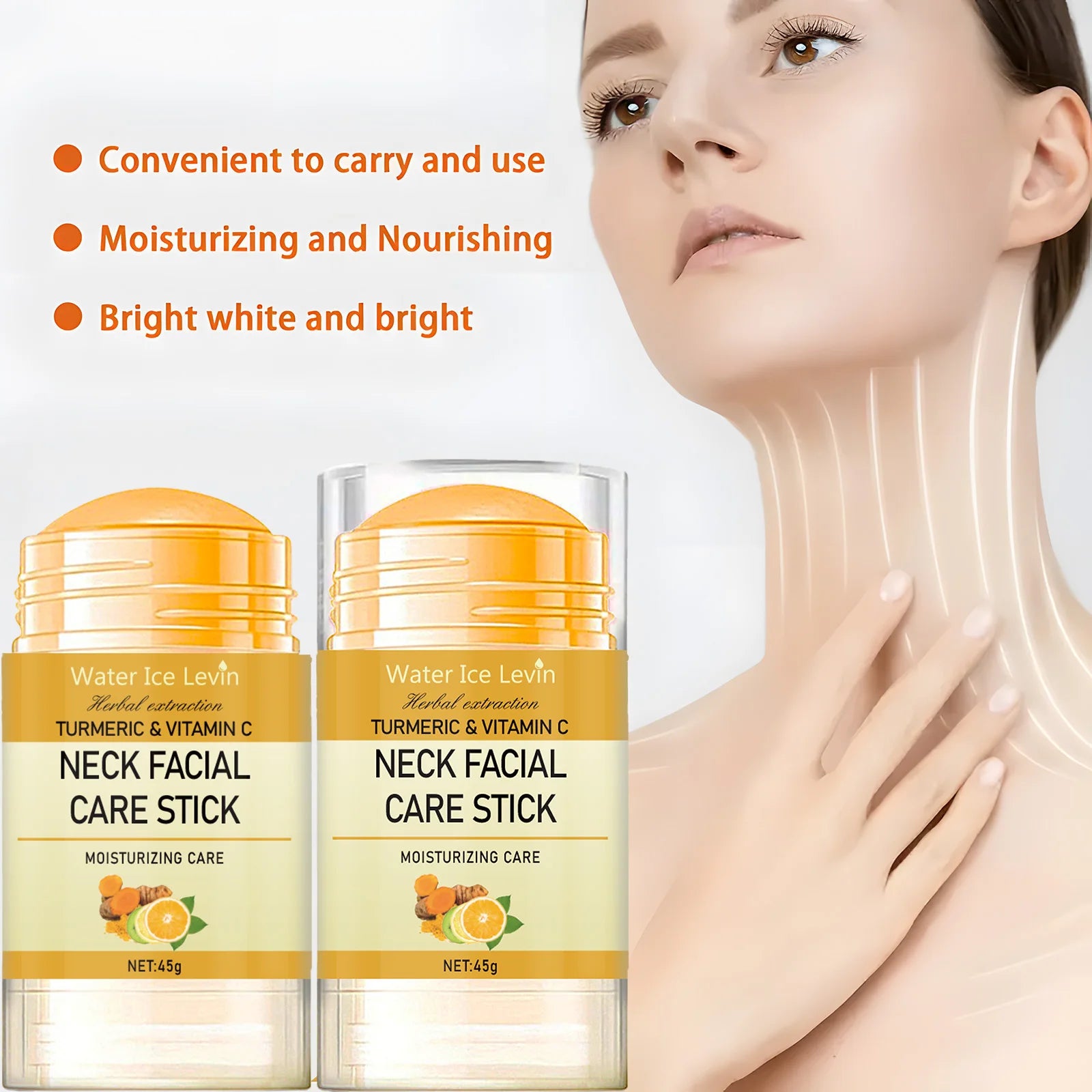 Water Ice Levin Turmeric Vitamin C Neck Firming Anti Aging Cream Stick - 8