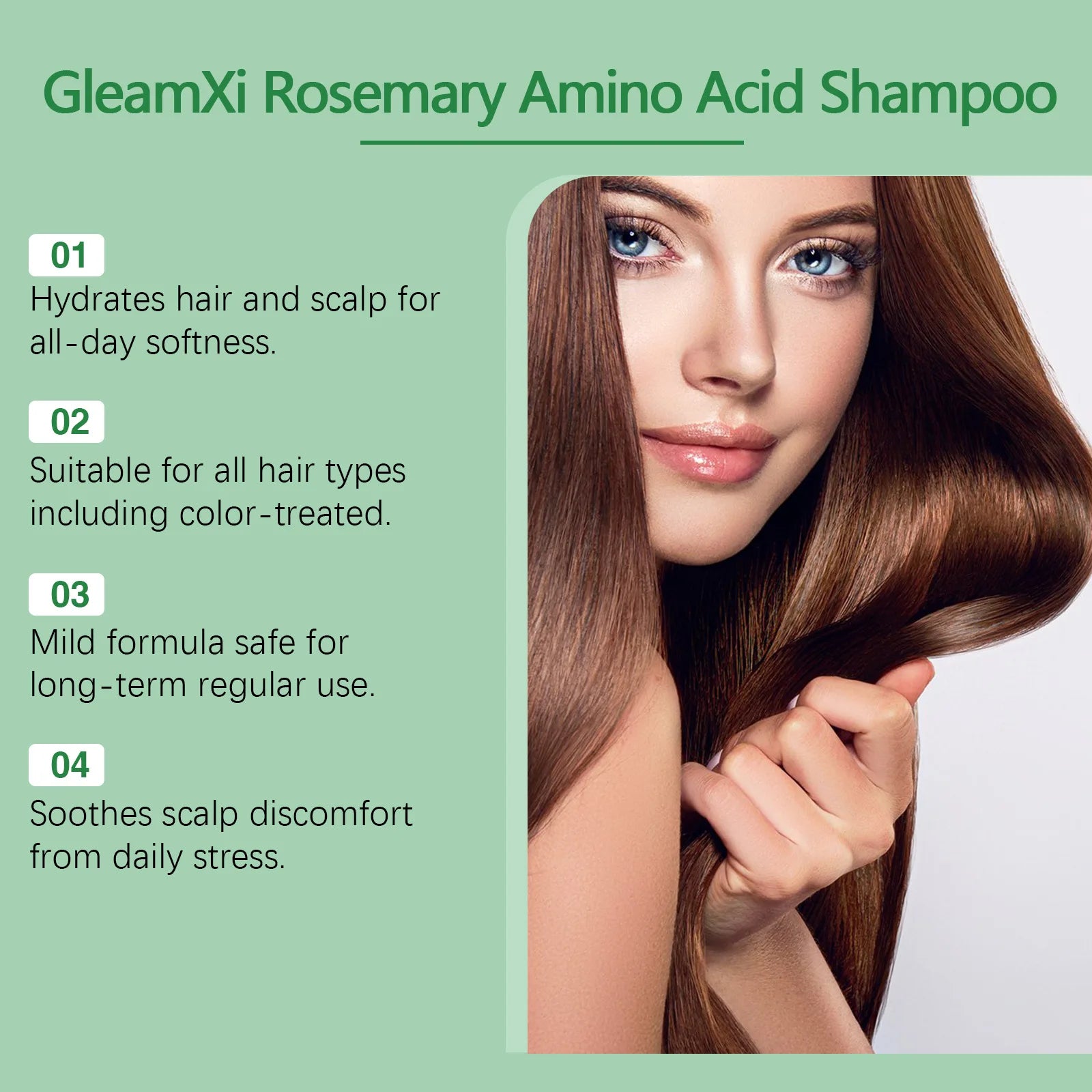 Rosemary Amino Acid Hair Shampoo 100ml Oil Control and Scalp Cleansing - 5