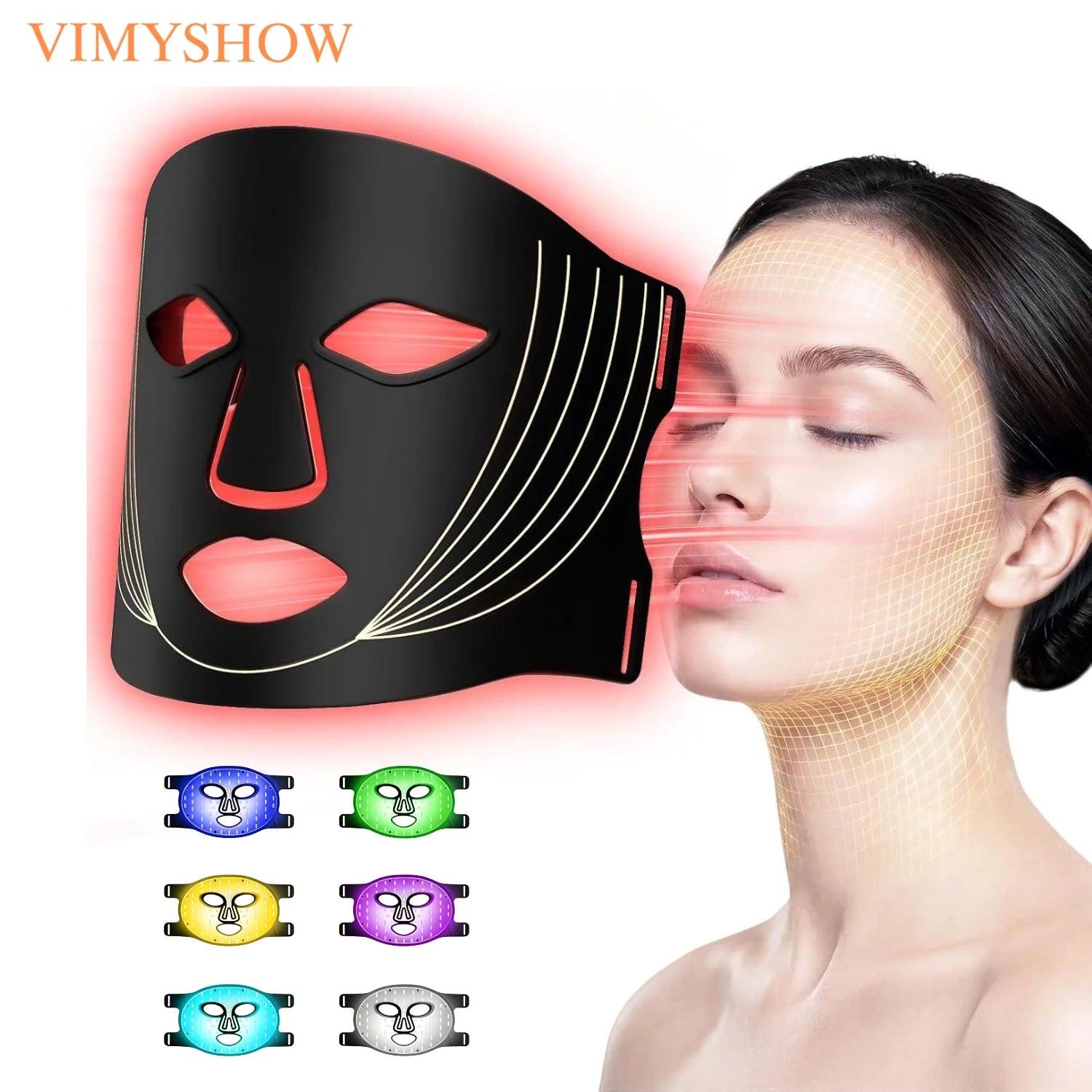 7-Color LED Light Therapy Face Mask for Skin Rejuvenation - 1