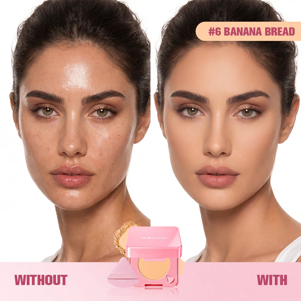 Matte Finish Oil-Control Pressed Powder with Mirror