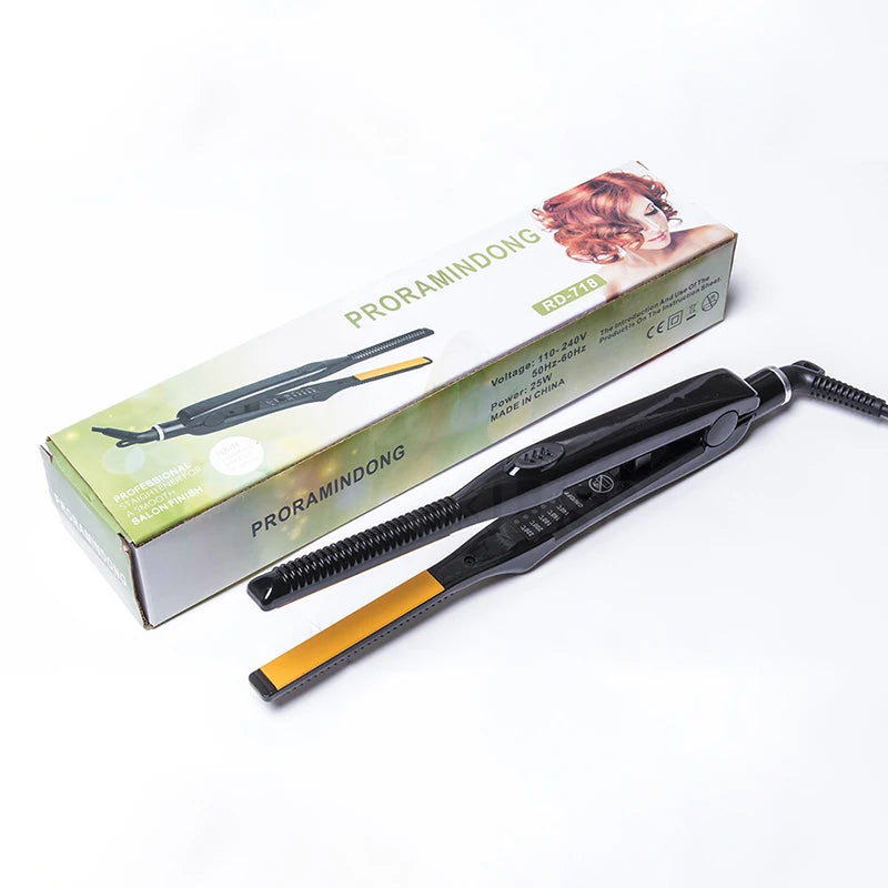 2-in-1 Ceramic Hair Straightener and Pencil Curler Iron