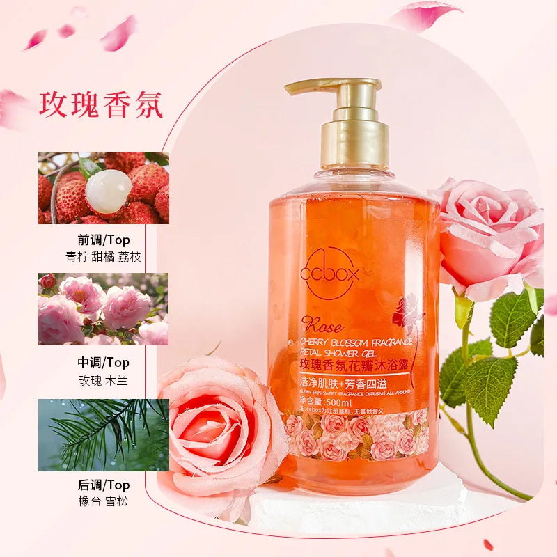 500ml Cherry Blossom Rose Petal Moisturizing Body Wash