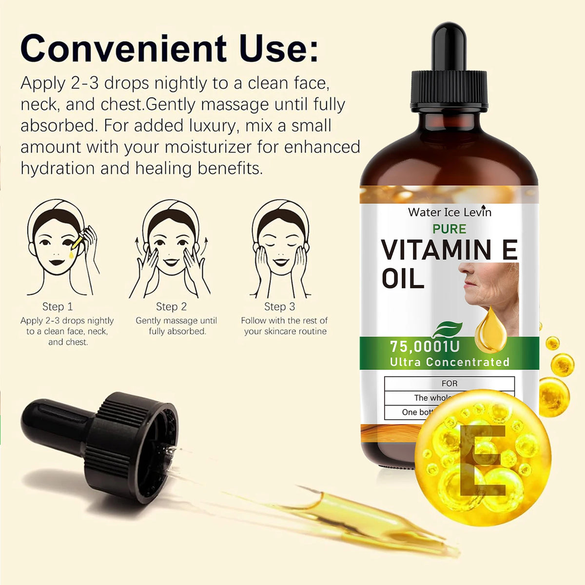Pure Vitamin E Face Oil Moisturizing Skin Care Serum 100ml