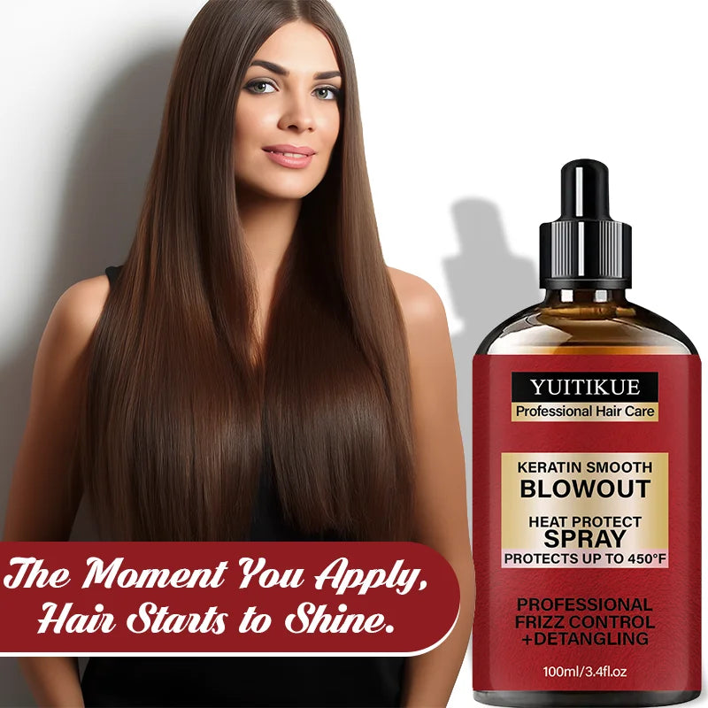 Keratin Smooth Heat Protect Hair Spray 450F Thermal Defense 100ml