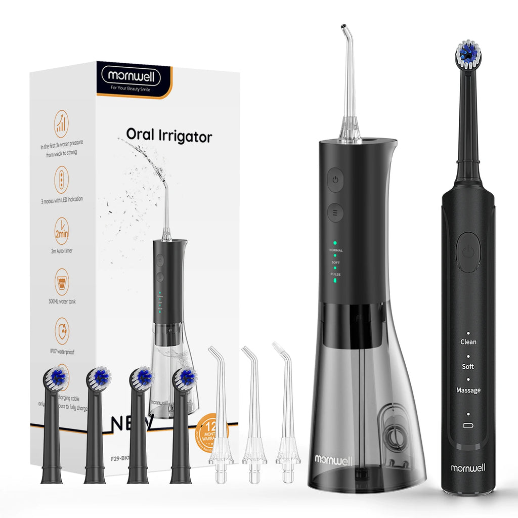 Electric Toothbrush and Water Flosser Oral Care Set