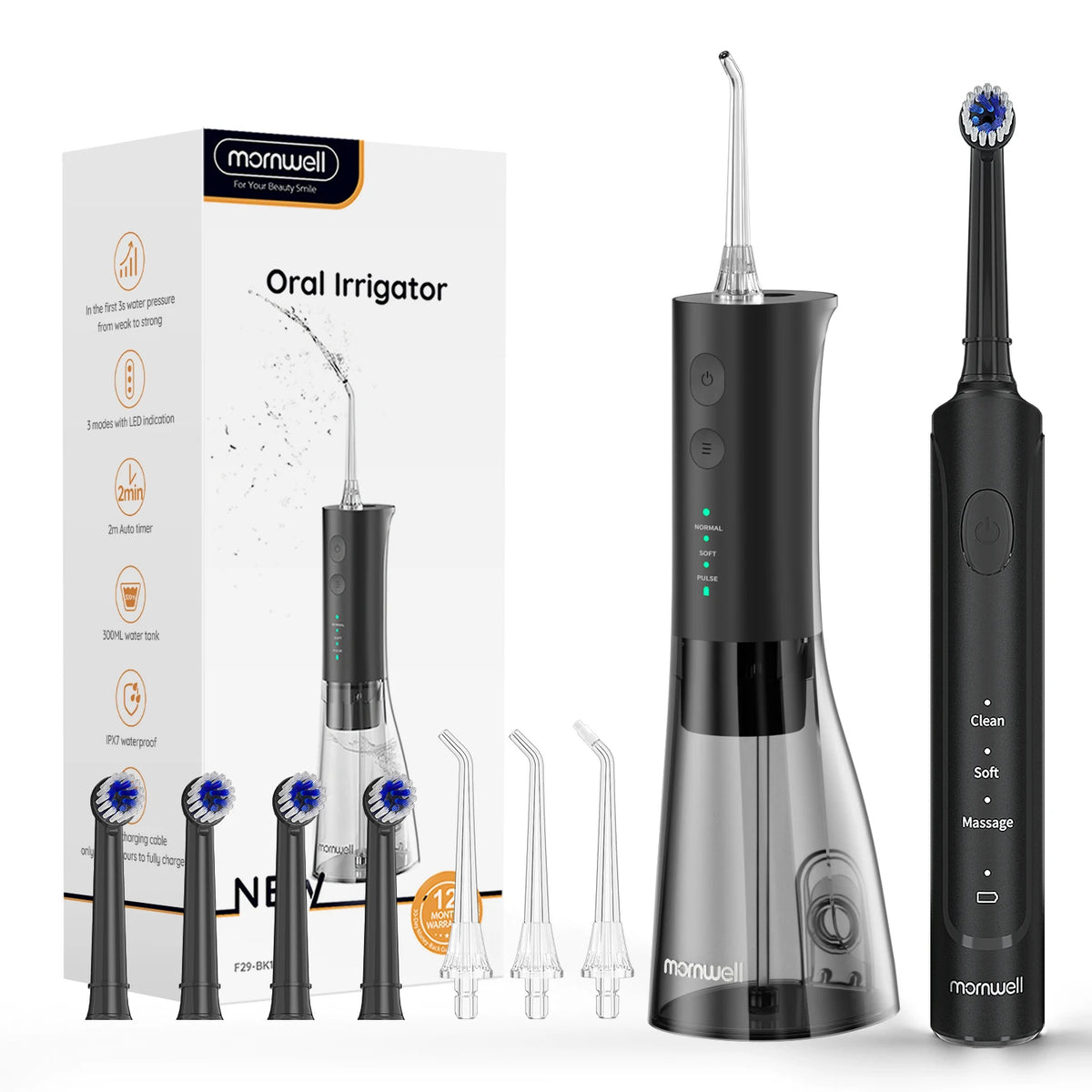 Electric Toothbrush and Water Flosser Oral Care Set