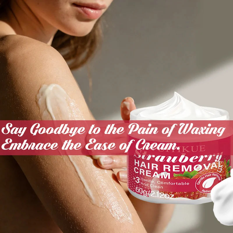 YUITIKUE Strawberry Hair Removal Cream Gentle Painless Depilatory
