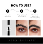 Waterproof Triangular Eyebrow Pencil with Grooming Brush
