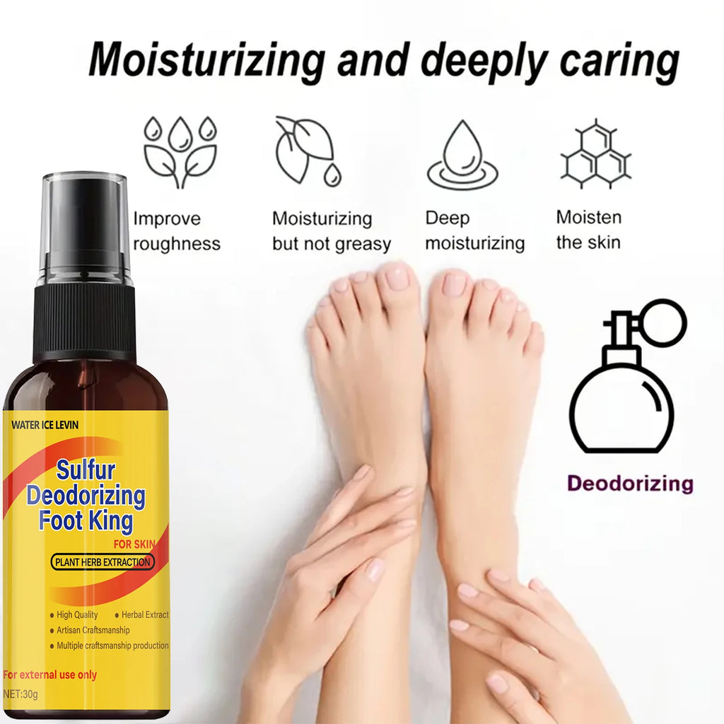 Sulfur Foot Deodorizer Spray Herbal Odor Control and Skin Moisturizer