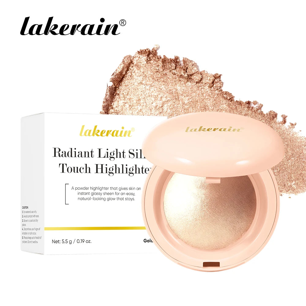 Baked Pearl Shimmer Highlighter Powder for Radiant Glow