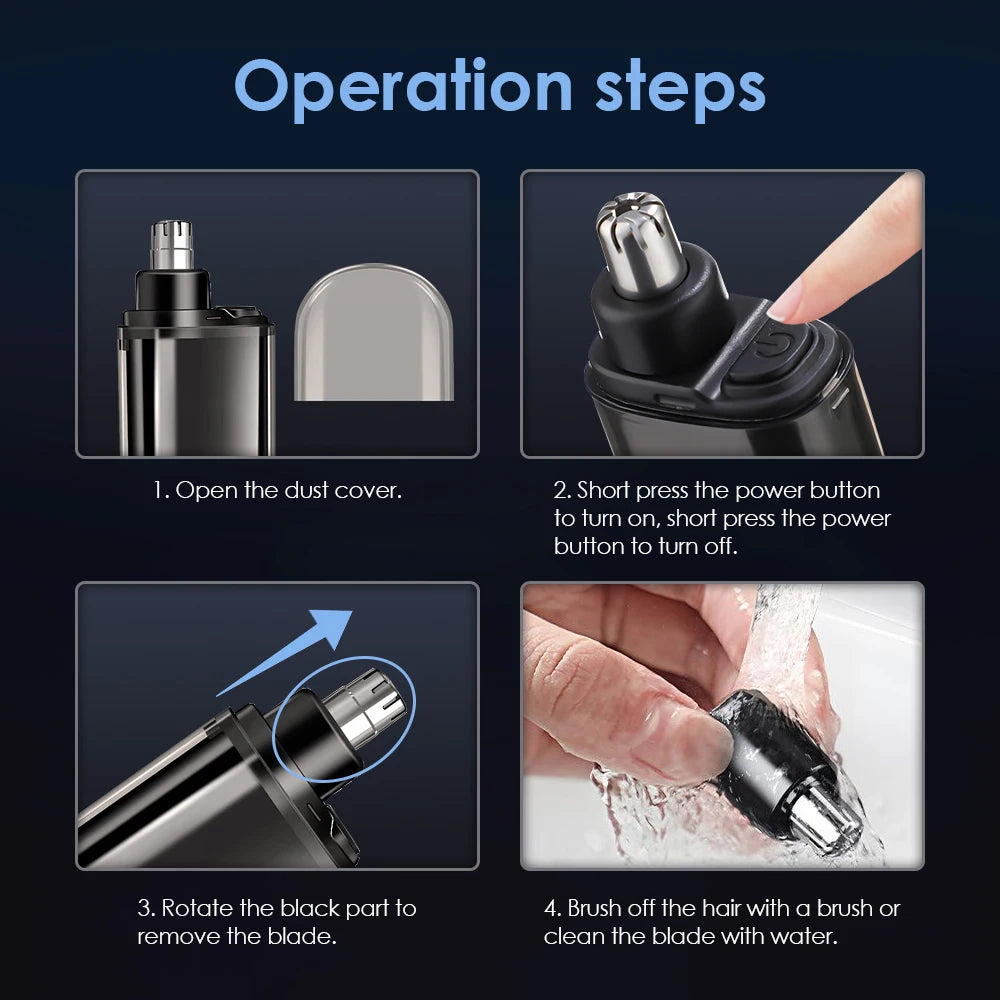 Portable Electric Nose Hair Trimmer for Painless Grooming