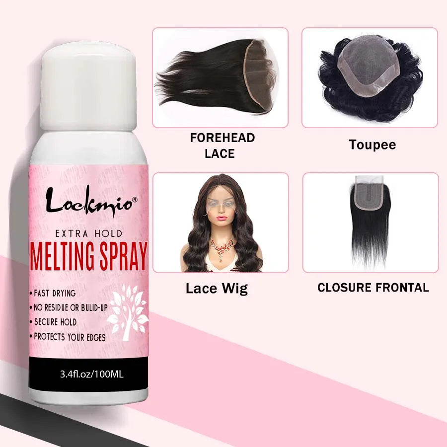 Lace Wig Adhesive Melting Spray Edge Control Wax Stick and Remover Kit