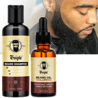 Goiple 2pcs Beard Grooming Kit Cleansing Shampoo and Volumizing Oil