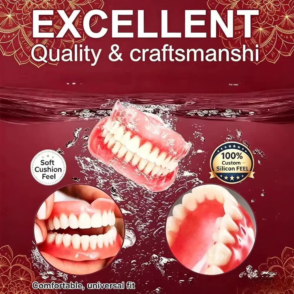Comfortable Silicone Denture Set with Care and Storage Kit