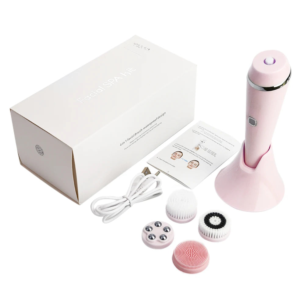 4-in-1 Electric Rotating Facial Cleansing Brush and Massager - 17