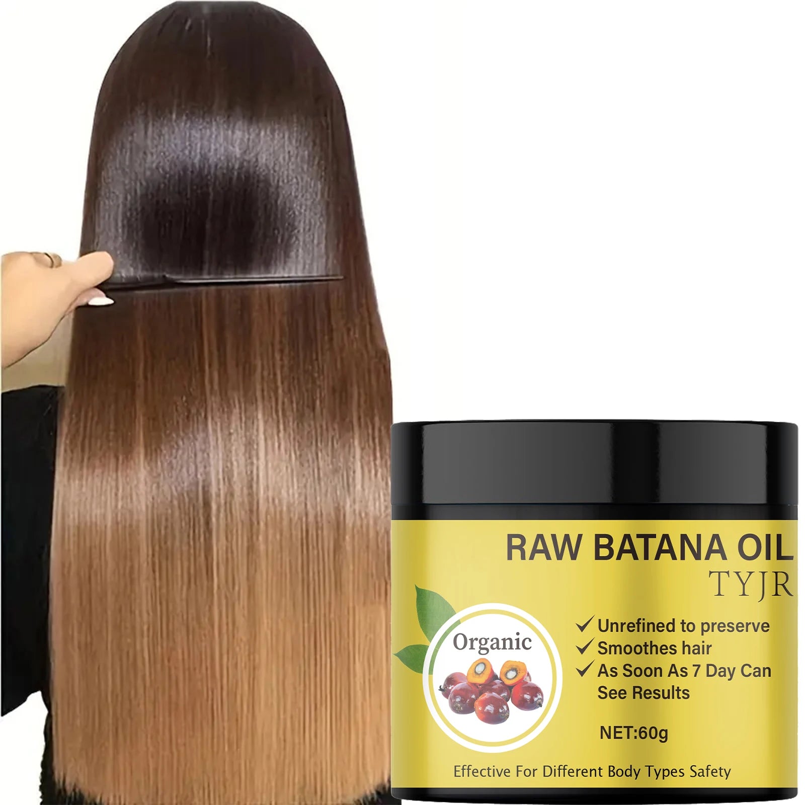 Raw Batana Oil Hair Mask for Repair and Scalp Nourishment 60g - 6